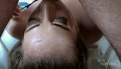 Hottie Gags on Deepthroat Fucking Roughly