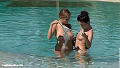 Lesbian Fingering And Cunilingus By Pool