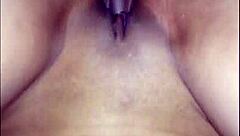 Close-up view of pussy during intense fucking session.