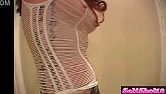 megan tease sexy body fishnet clothes