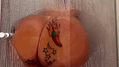 latina milf soraya gets anal in shower