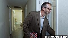 teen 18+ gets woken up by her pervy step grandad for some hardcore fucking