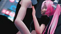 cute vampire sucks you dry blowjob creampie hentai anime