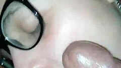 beautiful brunette sucking boyfriends big black cock while friends watch