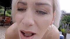 Outdoor rough sex adventure with a blonde milf