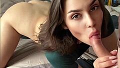 Hot girl sucks dick then rides it passionately