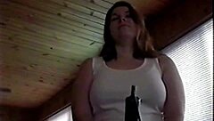 Busty Brunette Uses Vibrating Wand For Orgasm Then Gets Cum Covered!