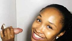 small tits hottie in glory hole