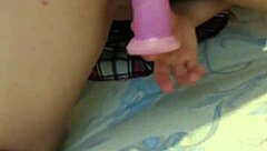 Latina Prostitute Masturbates With Dildo On Pussy