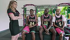 Holy Shit, Lory Lace Motivates Team with BBC Gangbang!