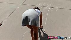 Small teen 18+s slammed in wild threesome