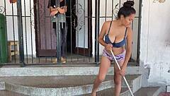 Stepsister in Sexy Outfit Gets Blowjob Help