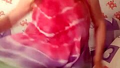 Mariaold strips and plays with huge tits and pussy