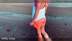 I love flashing my big tits at sunset