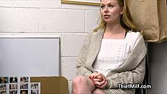 Officer Billy grabs milf's huge tits at work