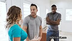 Milf Pays Movers with Pussy and Mouth in 3some