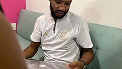 I provokin my boyfrend with big black cock blowjob