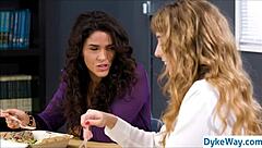 I observe teachers interacting in the teachers' lounge.