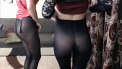 Cute camgirls enjoy fun in their pantyhose