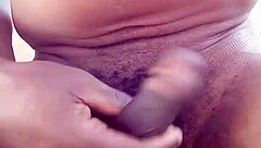 Stroking Big Black Cock And Moaning Outdoors In Homemade Video