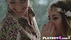 Small Tits Brunette MILFs Sofi Ka and Gloria Sol Pose Naked in Pool