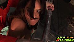 latina valery summer gets spanked and facialed by construction workers!