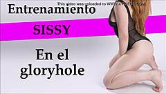 Joi sissy training at the gloryhole with ladyboy and toys!