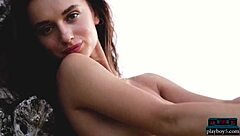 Curvy milf brunette gloria sol undresses outdoors