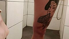 Erotic Shower Masturbation with Tattooed Blonde