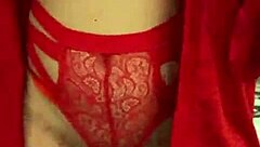 Petite Teen 18+ In Red Lingerie Masturbates