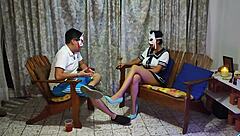 Job interview turns into intimate encounter with mexican woman