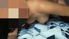 i watch the hot girl get fucked on all fours, she loves it, he cums on her ass.