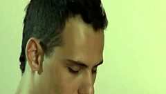 Hot twinks have fun kissing and playing on the couch