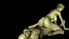 Sexy Girl Rides Guy In 3D Cartoon Animation