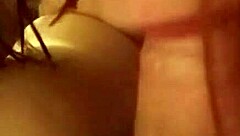 sucking my boyfriends big dick with my tits out