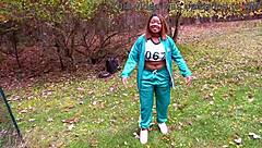 Nina Rivera cosplays and fucks outside in squid game