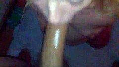 Amateur deepthroats big black cock in handcuffs and swallows after backshots