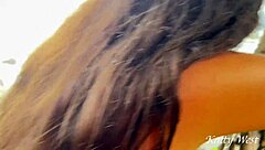 caught half-naked girl on public beach and fucked her doggystyle 😏