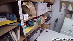 Beautiful teen blonde surprises with voyeur blowjob and anal fucking