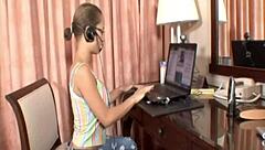 hey, check teen paris milan flashin her big tits on webcam!