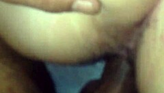 Amateur wife rides big black cock in doggystyle interracial scene.