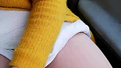 Fat BBW Voyeur Masturbates In Car With Intense Strokes