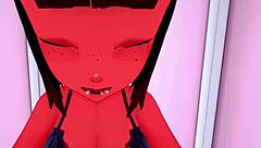 meru succubus fucks while friend watches 😈