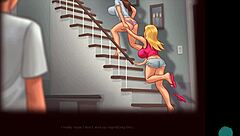 summertime saga episode where cute cheerleaders compare their big tits in pov lesbian scene