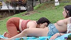 Horny Lesbians Fuck Their Perfect Pussies Outdoors