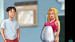 summertime saga episode where cute cheerleaders compare their big tits in pov lesbian scene