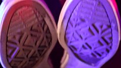 I love my slut's footjob in sneakers