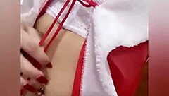 Petite teen masturbates on Christmas