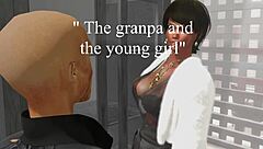 the grandpa and the young 18+ girl are fucking hardcore
