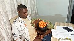 Did my client's big boobs wife seduce me in the office?